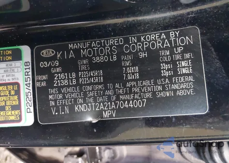 2010 Kia Soul +/!/Sport z USA, uszkodzony, nr VIN KNDJT2A21A7044007